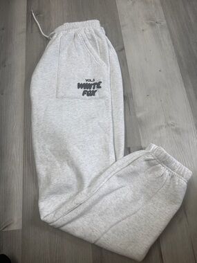 White Fox Boutique Light Gray Logo Sweatpants
